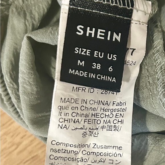 SHEIN Sage Green Textured Mini Dress - Picture 3 of 4